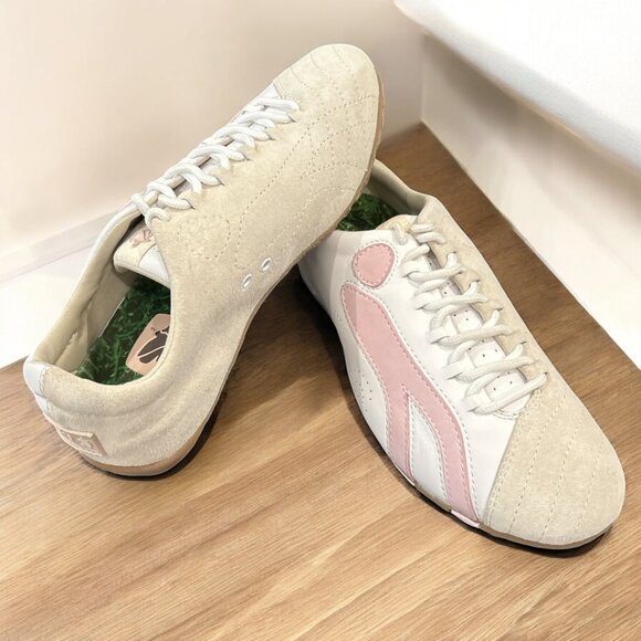 New Cushe Size 6 U.S. Simply Feyn WhiteNappa & Suede with Pink Trim - Picture 1 of 6